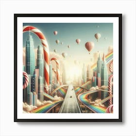 Candy Cane City Art Print