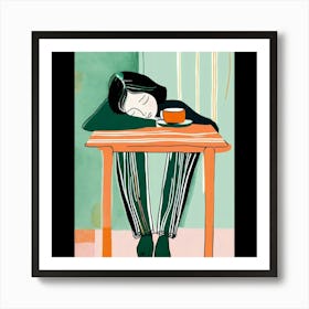 Sleepy Girl Art Print