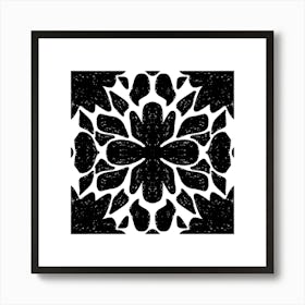 Black And White Floral Pattern 18 Art Print