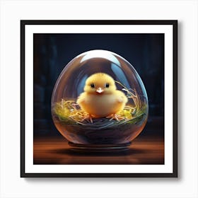 Little Chick In A Glass Egg Art Print