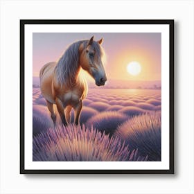 Sunset Horse Canvas Print 1 Art Print