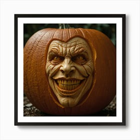 Joker Pumpkin Carving 8 Art Print