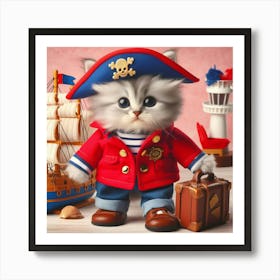 Pirate Kitten Art Print