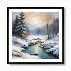 Winter Landscape Painting Art Print 2 Art Print