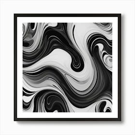 Black and White Abstract Art 208 Art Print