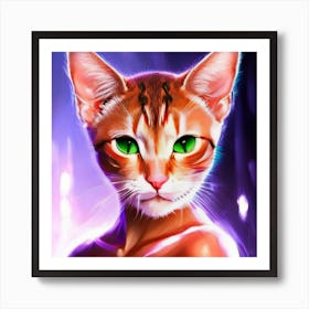 Humancat With Green Eyes Art Print