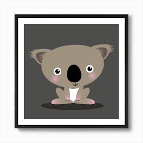 Nursery Kawaii Koala Square Art Print