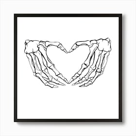 Heart Skeleton Hands Art Print