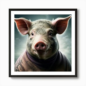 Tattooed Pig Art Print