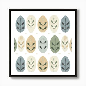 Seamless Pattern With Leaves Art Print