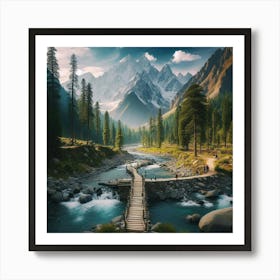 Bridge Over A River Art Print