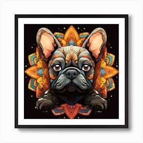 Frenchie Mandala Art By Csaba Fikker 004 Art Print