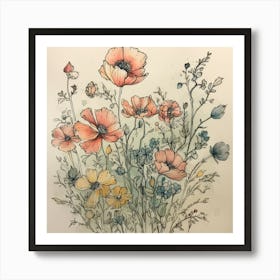 Wildflowers 1 Art Print