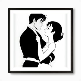 Pulp Fiction Couple Embracing Art Print