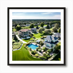 Aerial View Of A Home Art Print