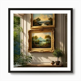 Three Paintings On A Wall Art Print