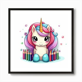 Unicorn Coloring Art Print