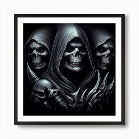 Grim Reaper Skulls Art Print