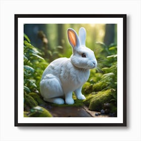 White Rabbit In The Forest 10 Art Print