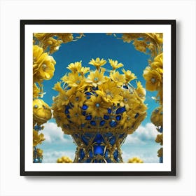 Yellow Flowers In A Vase Art Print