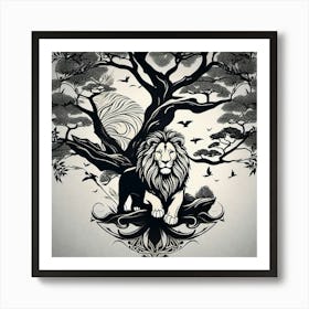 Lion Tree Art Print