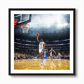 Ball Basketball Game Court People Championship Basketball Court Basket Player Sport Play (3) Art Print