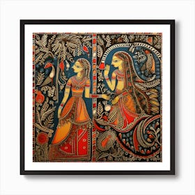 Indian Painting Madhubani Painting Indian Traditional Style 10 Art Print