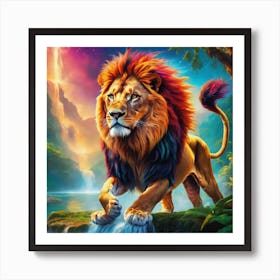 Lion In The Jungle Art Print