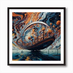 Outer Space Ship Art Print