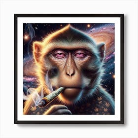 Monkey Smoking A Cigarette Art Print