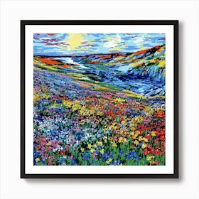 Wildflowers At Sunset Art Print