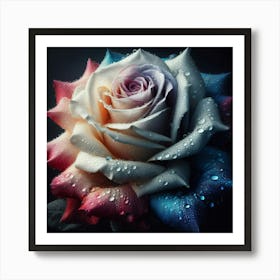 Rainbow Rose Art Print