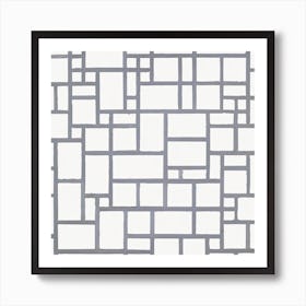 Composition With Gray Lines, Cubism Art, Piet Mondrian Art Print