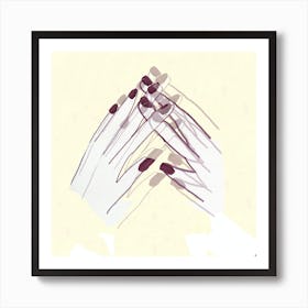 Hands With Many Fingers Drawing Art Print