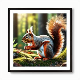 Squirrel In The Forest 409 Art Print