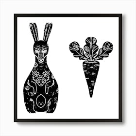 Rabbit And Carrot Affiche