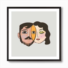 Portrait Of A Couple Art Print