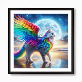 Rainbow Cat Art Print