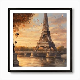 Paris At Sunset Art Print