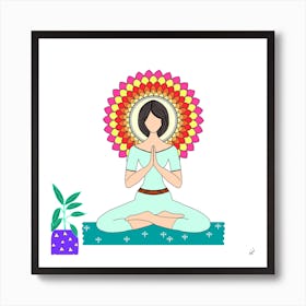 Yoga Meditating Woman Art Print