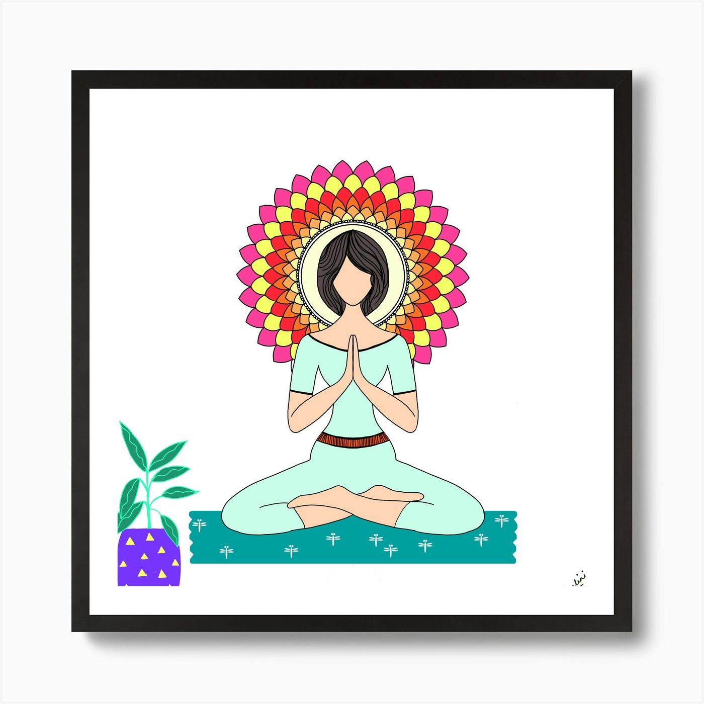 Yoga Meditating Woman Art Print by Shalini Bisht - Fy