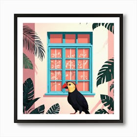 Bird In The Window 1 Art Print