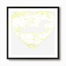 Loon Love Loons Heart Lake Art Print