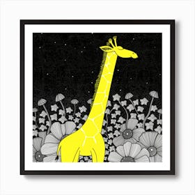 Giraffe In The Night 1 Art Print