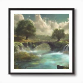 Bridge Over A River Art Print