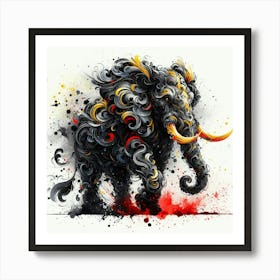 Abstract Elephant Painting 1 Art Print