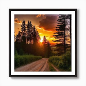 Sunset In The Forest 11 Art Print