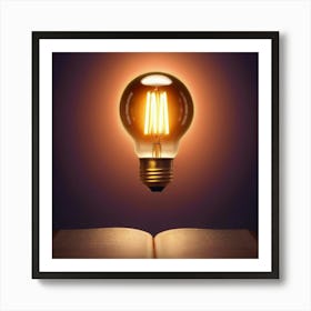 Book With Light Bulb Art Print