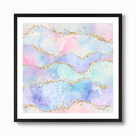 Rainbow Glitter Agate Texture 05 Art Print