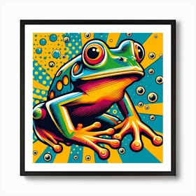 Frog pop Art Print